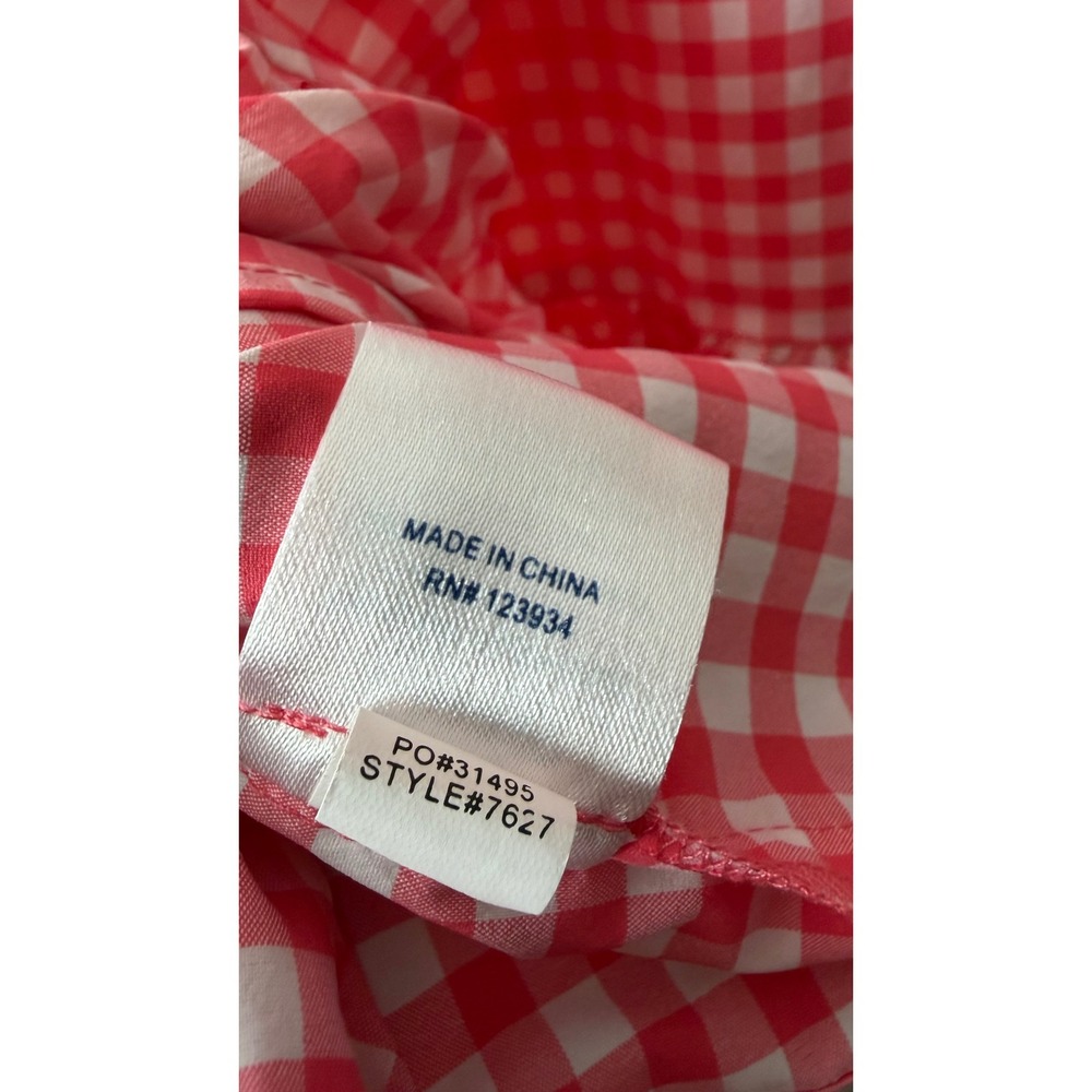 Southern Tide Womens Orange Gingham Ruffle Wrap Dress Sleeveless Size M Mini - Picture 9 of 9